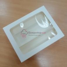 Коробка для макаронс 21х16,5х5,5 см. Бел./окно