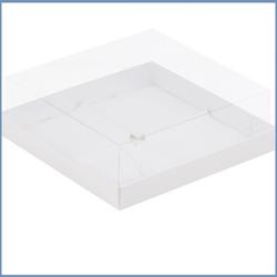 Коробка для муссовых пирожных 17х17х6 см. 4 яч. Белая пл/кр. 2