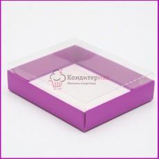 Коробка для пряников 16х16х3 см. Фиолетовая пл/кр.