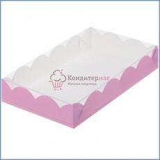 Коробка для пряников 20х12х3,5 см. Розовая пл/кр.