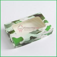 Коробка для пряников 20х12х4 см. Камуфляж/окно