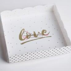 Коробка для пряников Love 15×15×3 см. пл/кр.