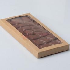 Коробка для шоколадной плитки 17х8х1,4 см. Крафт/окно