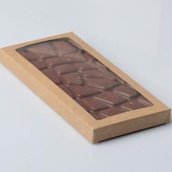 Коробка для шоколадной плитки 17х8х1,4 см. Крафт/окно 1