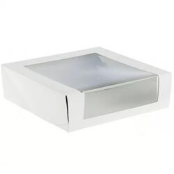 Коробка для торта 22,5х22,5х6 см. Бел/окно 1