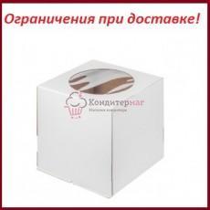 Коробка для торта 30х30х45 см. Бел/окно ев450