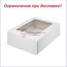 Коробка для торта 30х40х12 см. Бел/окно