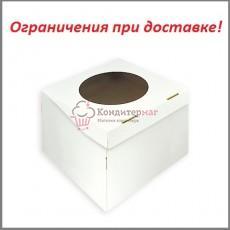 Коробка для торта 31х31х31 см. Бел/окно цельносб.