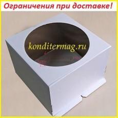 Коробка для торта 40х40х20 см. Бел/окно