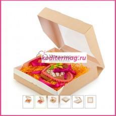 Коробка для пряников 20х12х4 см. Крафт/окно ECO Tabox
