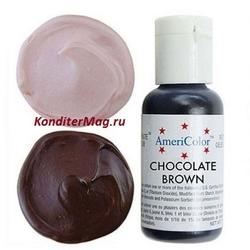 Краситель гелевый Америколор Шоколадный (Chocolate Brown) 21 г. 1