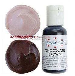 Краситель гелевый AmeriColor Шоколадный Chocolate Brown 21 г. 1