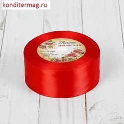 Лента атласная №26 красная 4 см.х23 м. 1