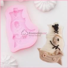 Молд силиконовый Пиратский корабль 8х5,5 см.