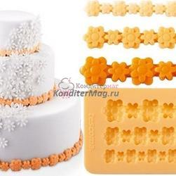 Молд силиконовый Бордюр с цветами Delicia Deco 1