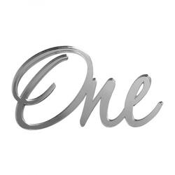 Топпер декоративный "One" Серебро 10х5,5 см 1