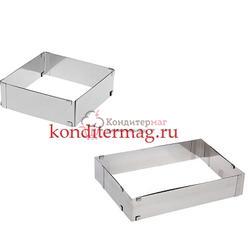 Форма раздвижная Квадрат 15-27х10 см. нерж. сталь 1