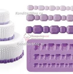 Молд силиконовый Бордюр с драгоценными камнями Delicia Deco 1