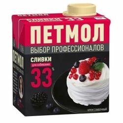 Сливки 33% Петмол 0,5 л. животные 1