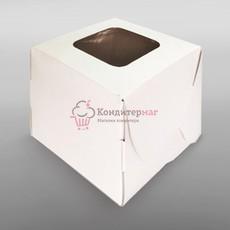 Коробка 1 ячейка 10х10х10 см. Белая окно/вставка