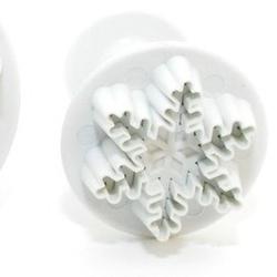 Формочка для печенья-плунжер Снежинка резная малая 2,5 см. пластик 2