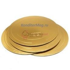 Подложка под торт усиленная 2,5 мм. 50 см. зол.