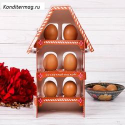 Подставка пасхальная Пряничный домик на 6 яиц картон 1