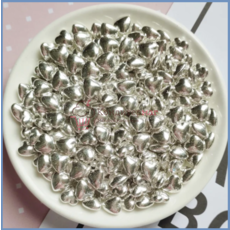 Сердечки шоколадные 0,9 см. серебро 50 г. Ambrosio