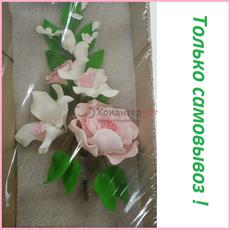 Сахарный букет Орхидея/Роза розов. 20 см.