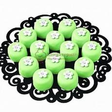 Салфетка под торт 30 см. чёрн/перл. 6 шт.