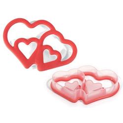 Формочка для пряников Двойные сердца 13х9 см. пластик Silikomart 1