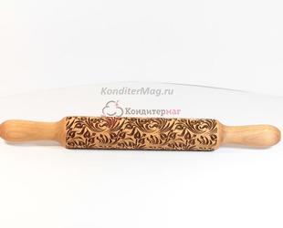 Скалка резная Бутоны 35х4 см. бук 1
