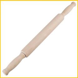 Скалка кондитерская с ручками 45x4,5 см. береза 1