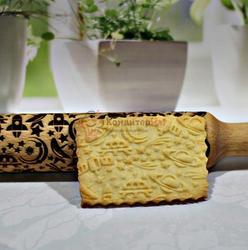 Скалка резная Космос 22х4 см. бук 1