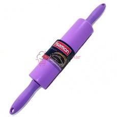 Скалка кондитерская 39х5 см. с ручками лиловая Fissman