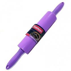 Скалка кондитерская 39х5 см. с ручками лиловая Fissman 1