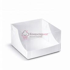 Коробка для торта с прозрачной крышкой, 20х20х14 см.