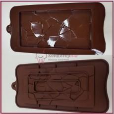 Форма для шоколада Плитка Осколки 8х15 см. силикон
