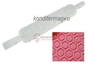 Скалка кондитерская Соты 36х5 см. пластик 1