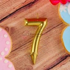 Свеча для торта Цифра 7 Золото 6 см.