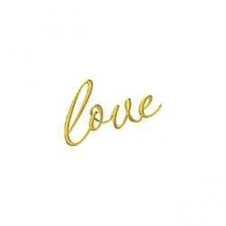 Набор декоративных топперов "Love" наклонный 6*2 см золото, 5 шт 1