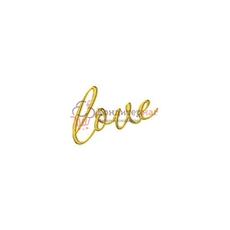 Набор декоративных топперов "Love" наклонный 6*2 см золото, 5 шт