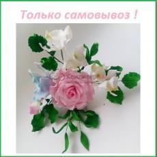 Украшение сахарное Букет Розы розовые