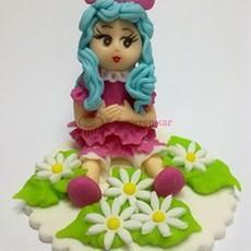 Фигурка сахарная Мальвина 5,5х6,5 см. 1 шт.