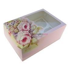 Коробка 6 ячеек 23,5х16х10 см. Розы окно