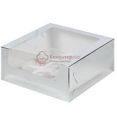 Коробка 9 ячеек 23,5х23,5х10 см. Серебр/окно