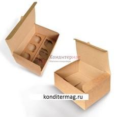 Коробка 6 ячеек 24х16х10 см. 2 вставки  Крафт