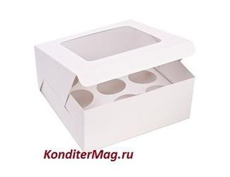Упаковка для капкейков 9 ячеек с окошком белая 90100о 1