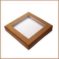 Коробка для пряников 21х21х3 см. крафт с окном 1