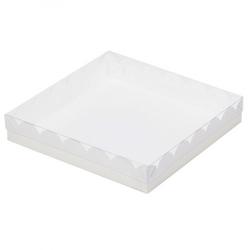 Коробка для пряников 12х12х3 см. белая пл/крышка 1